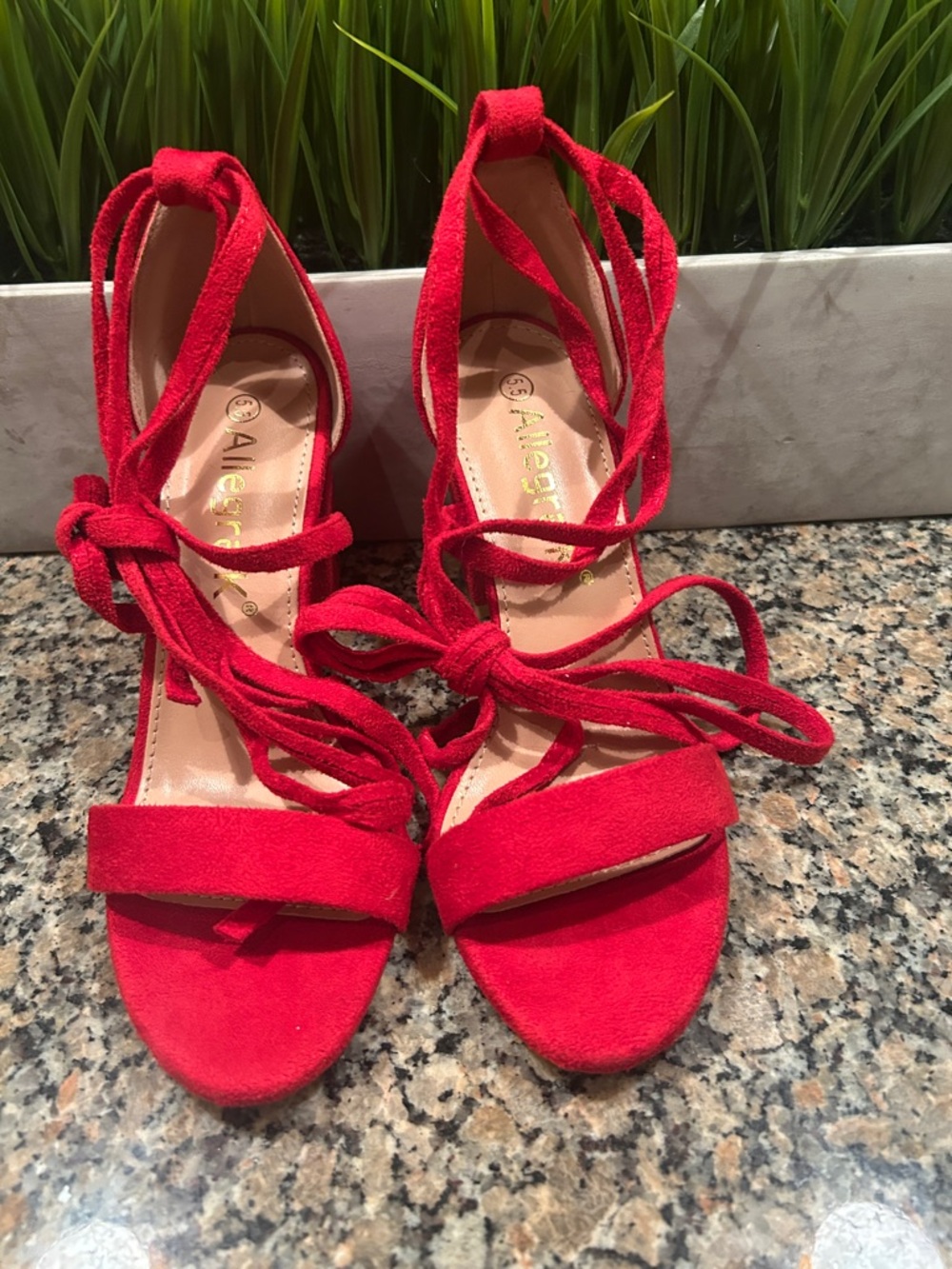 Allegra K Red Wrap-Around Strappy Stiletto Sandal - Picture 3 of 7